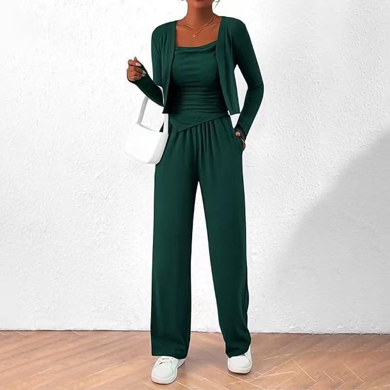 Sports Casual Lazy Design Comfortable Coat Suspender Trousers Three-piece Suit