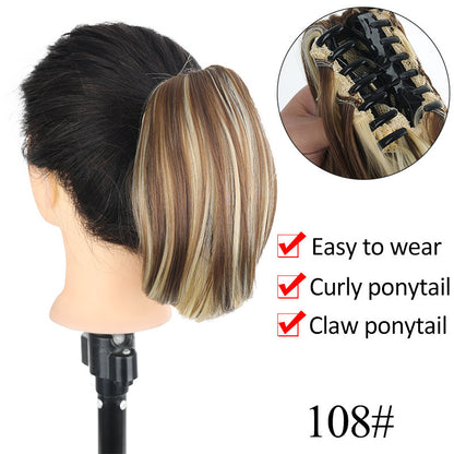 Short Ponytail Wig Grip Internet Celebrity Micro-roll Natural Braid