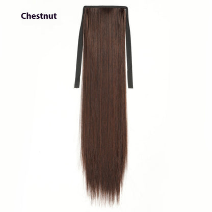 Lace-up Fashion Soft Wig Ponytail Realistic Matte Silk Long Straight Hair