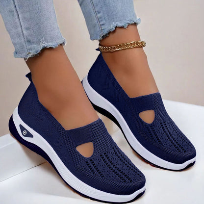 Mesh Flats Shoes Fashion Breathable Non-slip Soft Bottom Casual Shoes For Women