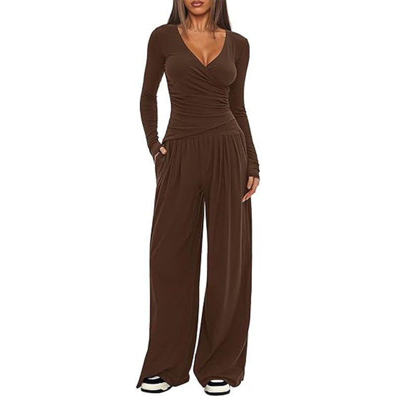 Cross-border Amazon Hot Loose Wide-leg Pants Casual And Comfortable Suit