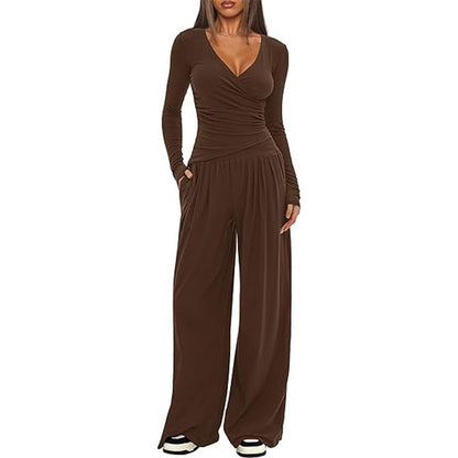Cross-border Amazon Hot Loose Wide-leg Pants Casual And Comfortable Suit