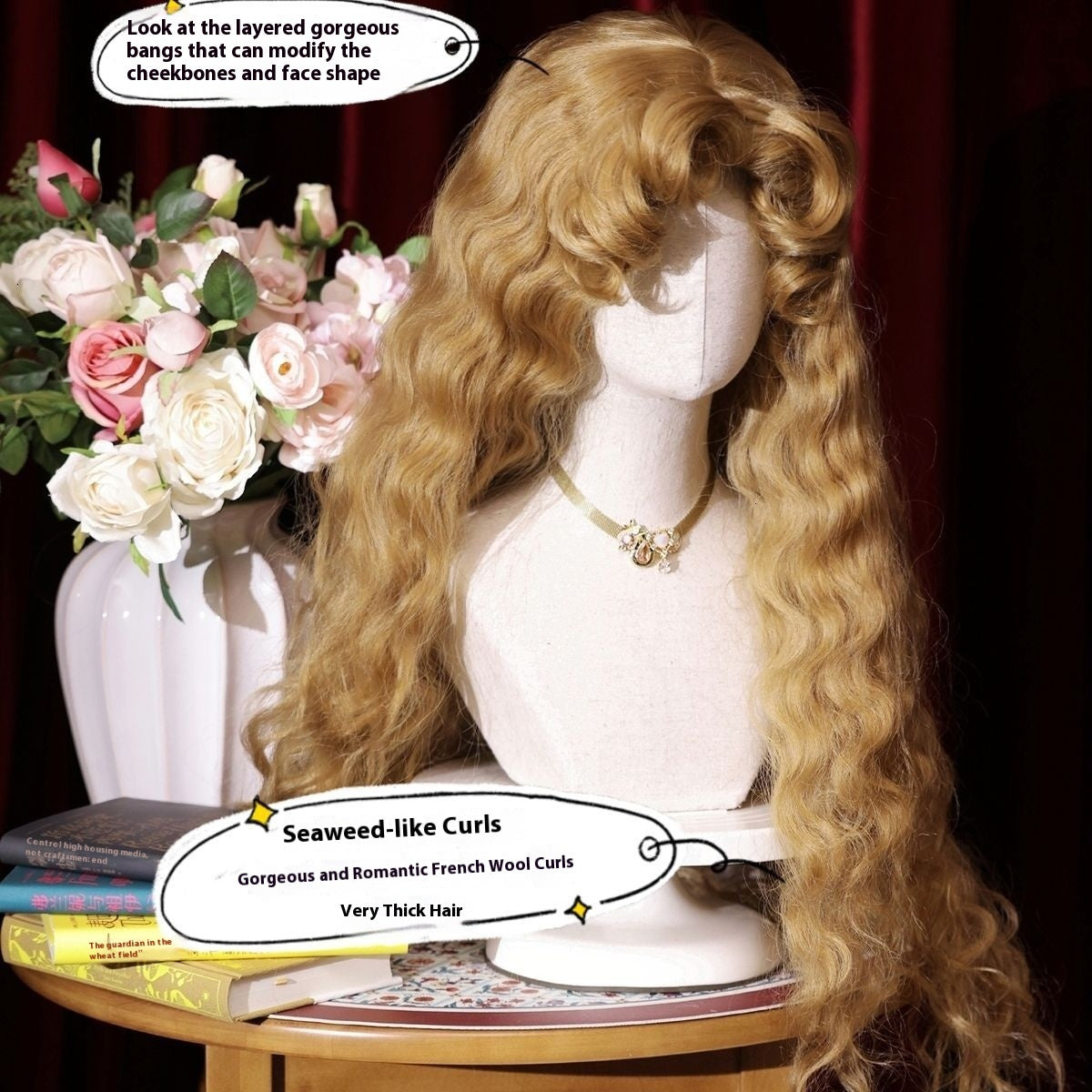 French Fluffy Small Curls Lolita Long Wig