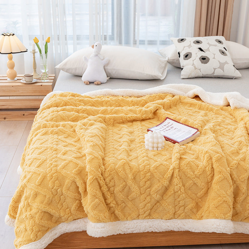 Taffon Lambswool Double-layer Washable Sofa Leisure Blanket