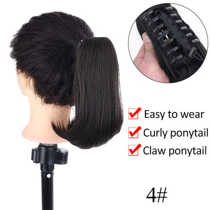 Short Ponytail Wig Grip Internet Celebrity Micro-roll Natural Braid