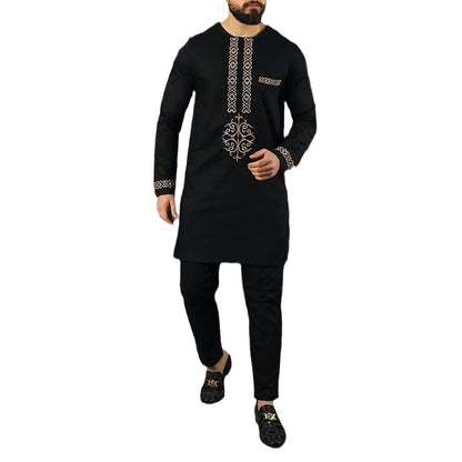 Men's Casual Long Sleeve Ethnic Style Traditional Clothing Suit