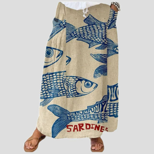 Casual Temperament Commute Floral Stripe Women's Skirt