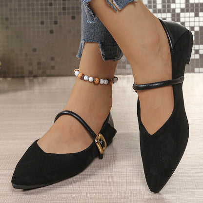 Large Size Flat Bottom Casual Suede Work Shoes Women