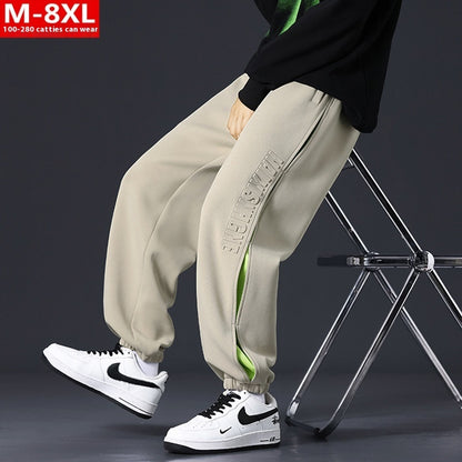 Men's Clothing Stitching Printing Ankle Banded Pants