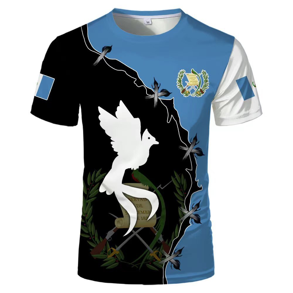 Men's Sports Casual T-shirt Street Trend Clothing Polyester 3D Short Sleeve