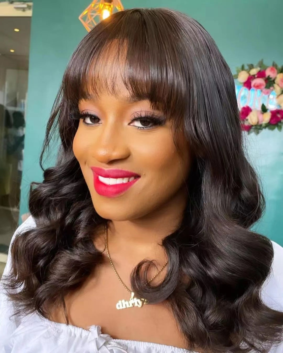 Fashion Wig Women's Long Curly Hair With Bangs