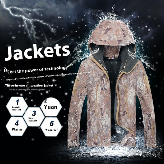 Autumn And Winter Men's Outdoor Camouflage Clothing Soft Shell Jacket