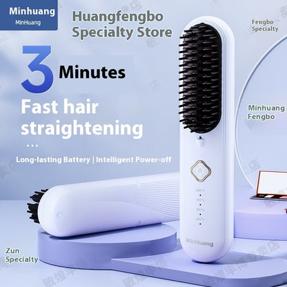 Negative Ion Does Not Hurt Hair Straight Plywood Dual-use Electric Wireless Straight Comb