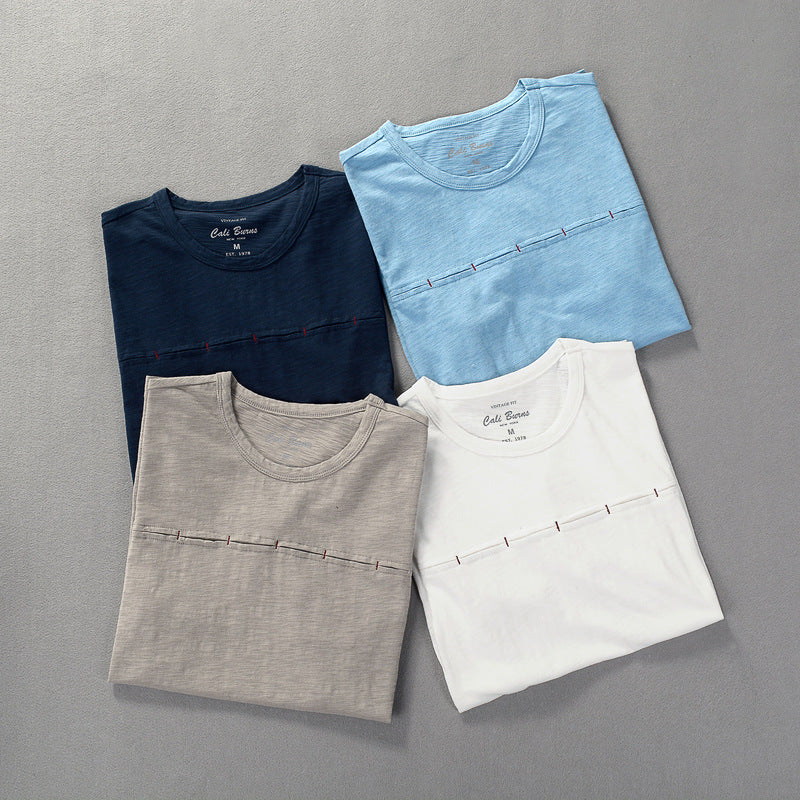 Men's Short-sleeved T-shirt Japanese Style Men's Clothing Round Neck Slim Fit