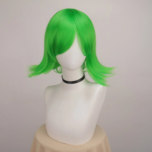 Cos Wig Anti-curling Green Short Hair Style