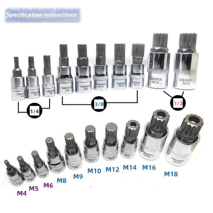 Screwdriver Sleeves Fast M-type Outer Plum Blossom 12 Angle Bit