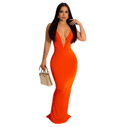 Women's Wear Solid Color Sleeveless Dress