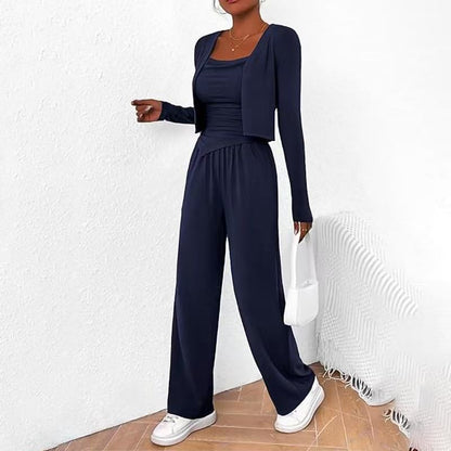 Sports Casual Lazy Design Comfortable Coat Suspender Trousers Three-piece Suit