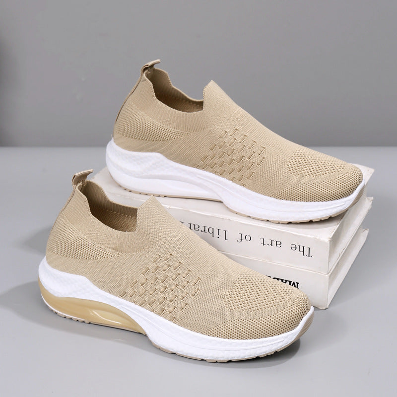 Soft Bottom Comfortable Breathable Fly Woven Mesh Casual Shoes For Women
