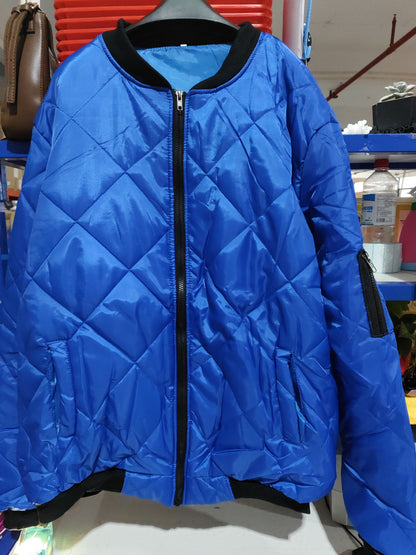 Solid Color Coat Winter Stand Collar Jacket For Men Fashion Rhombus Sewing Design Coat Casual Business Clothing