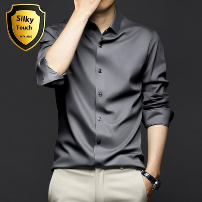 Long Sleeve Shirt Men's Anti-wrinkle Non-ironing Business Clothing Shirt