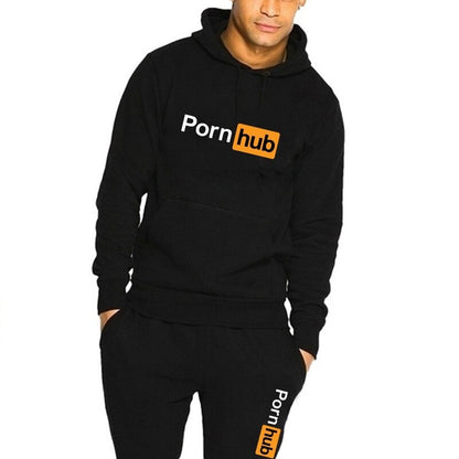 Fall Winter Men's Sportswear Fleece Hoodie Set