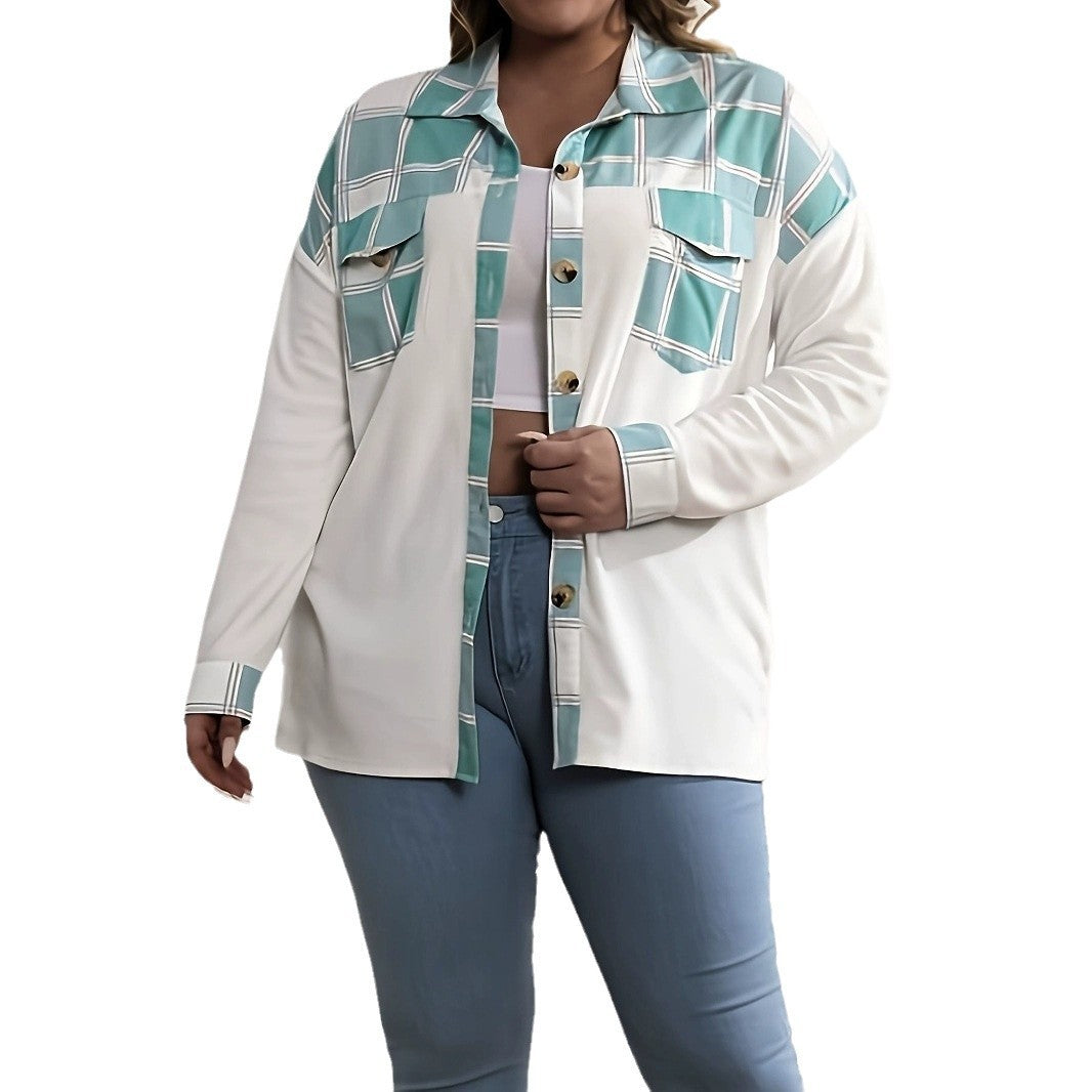 Temperament Wild Stitching Lapel Pocket Coat