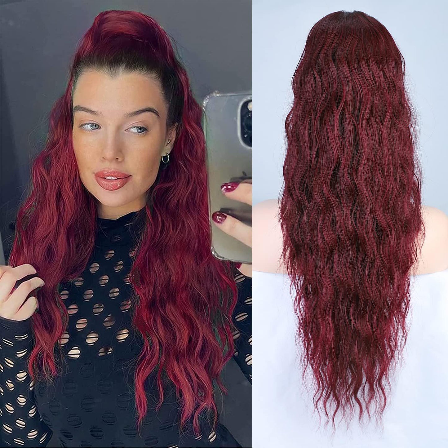 Drawstring Ponytail Water Ripple Wig