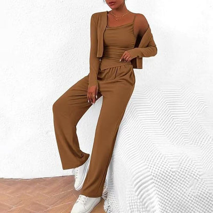 Sports Casual Lazy Design Comfortable Coat Suspender Trousers Three-piece Suit