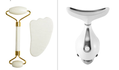 Set Beauty Scraping Board New  Jade Roller Heart-shaped Scraping Board Facial Facial Beauty Device In Stock