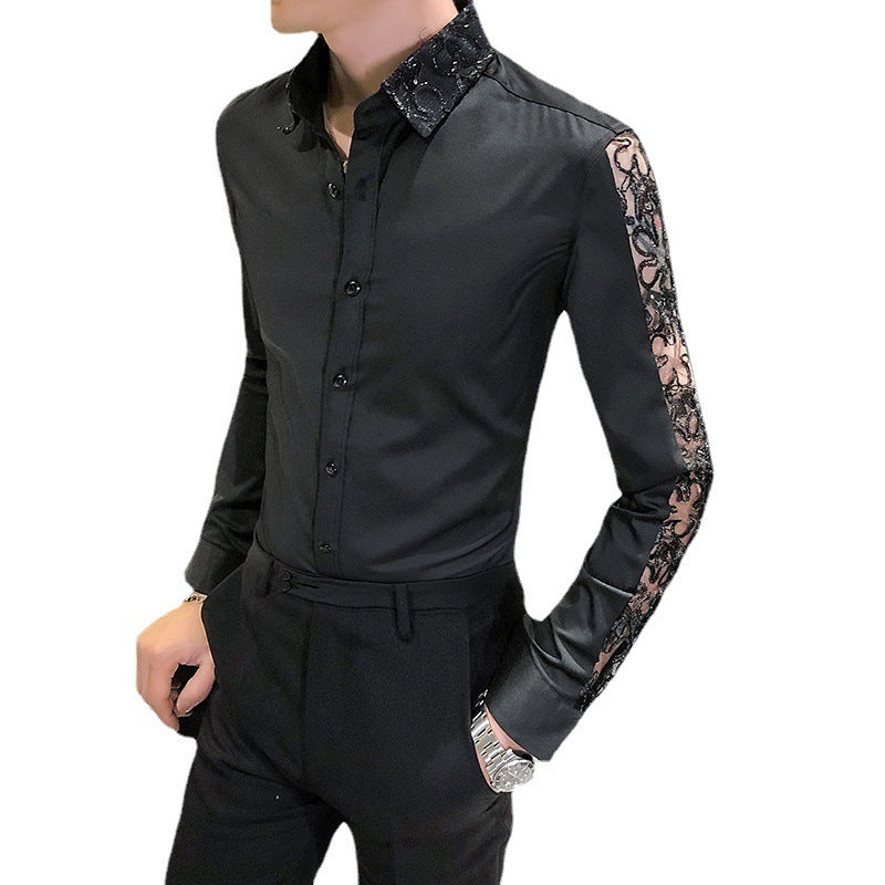 Slim Fit Four Seasons Solid Color Shirt Men's Clothing